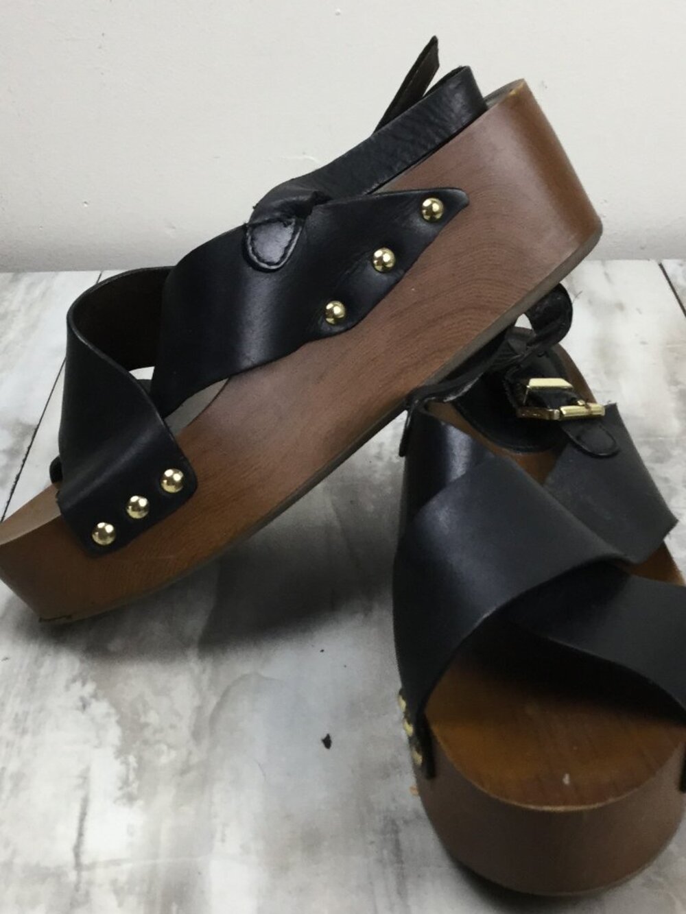 Sam Edelman Black Leather Sandals 8.5